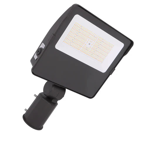 Adjustable Wattage LED Flood Light – 90W/125W/155W - Slip Fitter Mount - Bronze Housing, High Lumen Outdoor Security & Area Lighting - Lumens Depot