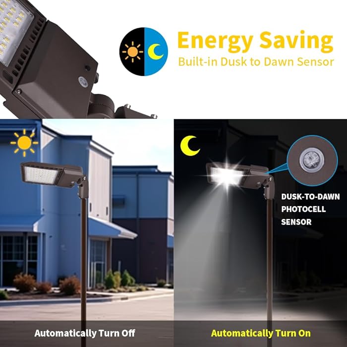 300W LED Parking Lot Light – 40K Bright White, Slip-Fit Mount, Photocell-Ready Base, Energy-Efficient Outdoor Lighting - Lumens Depot