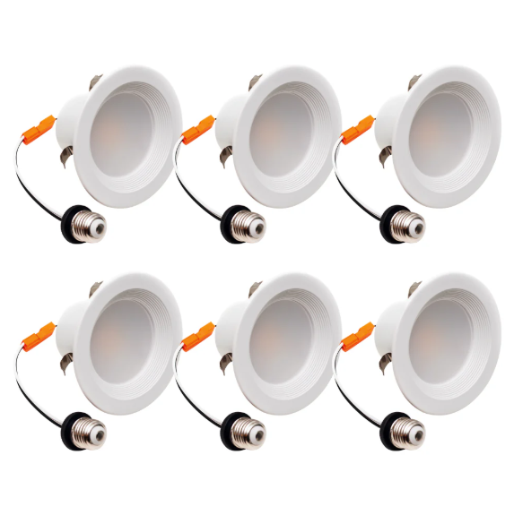 4" LED Recessed Downlight Baffle Retrofit – 750 Lumens, 10W, 5 Color Options, Dimmable, 120V - Lumens Depot