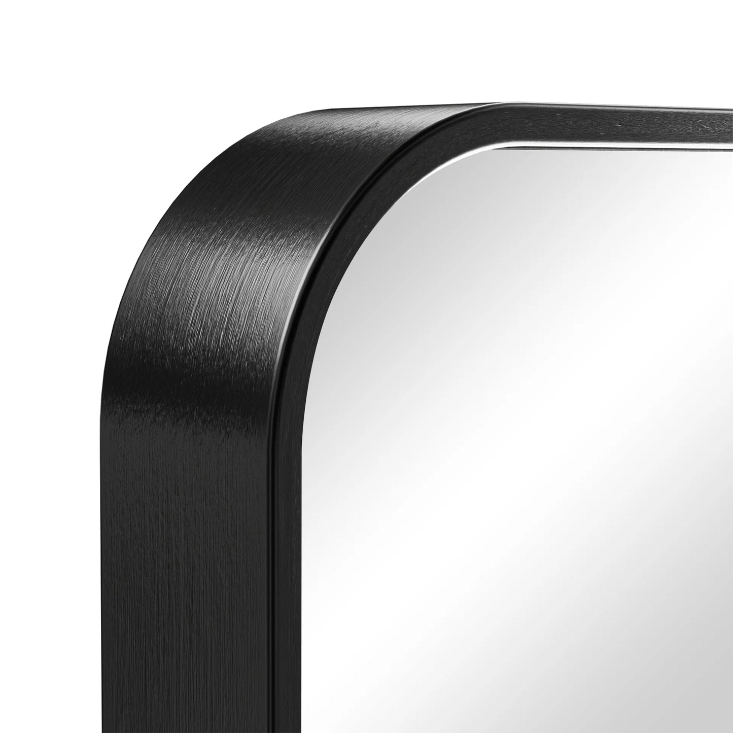 Black Round Corner Metal Frame Mirror – Adjustable Shelves – Surface or Recessed Mount - Lumens Depot