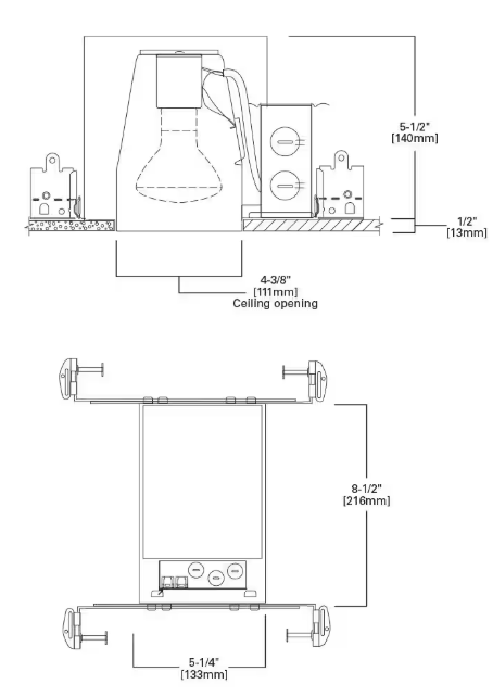4",6" Aluminum Recessed Lighting Housing for New Construction – Shallow Ceiling, IC Rated, Air-Tite Design - Lumens Depot
