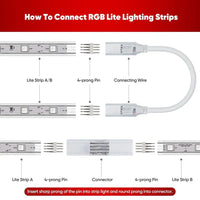 110V 7x13mm RGB LED Lite Strip Connector Kit