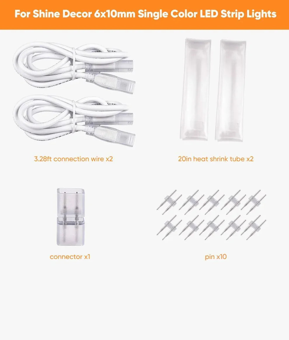 ProSelect 110V LED Strip Light Connector Kit (6x10mm) - Lumens Depot