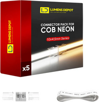 120V 10x4.5mm COB LED Neon Rope Light Connector Kit