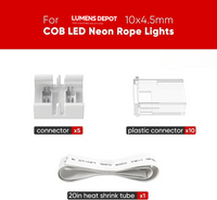 120V 10x4.5mm COB LED Neon Rope Light Connector Kit
