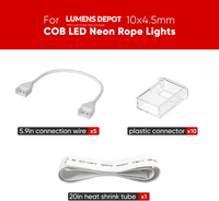 120V 10x4.5mm COB LED Neon Rope Light Connector Kit
