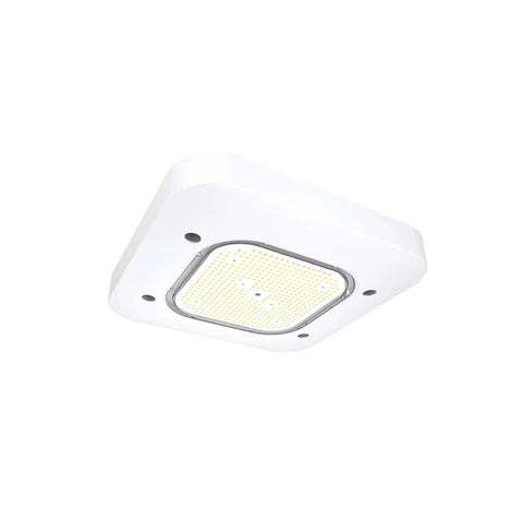 2nd Gen LED Canopy Light for Gas Stations - 150W - 22,290 Lumens - 5700K - IP65 Waterproof - UL & DLC Listed - 120-277V - White Housing - Lumens Depot