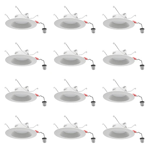 LED Recessed Downlight, 15W, 1050 Lumens, 2700K/3000K/3500K/4000K/5000K Adjustable CCT, 120 VAC, 6inch, Triac Dimmable, ETL & ES Listed - Lumens Depot