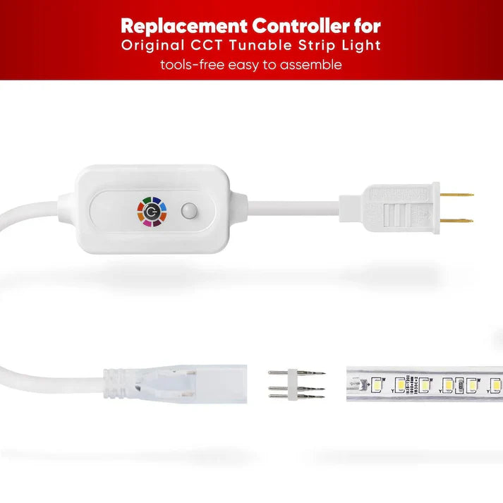 Extra Controller Kit for 110V 7x13mm Eco CCT Tunable White Strip - Lumens Depot