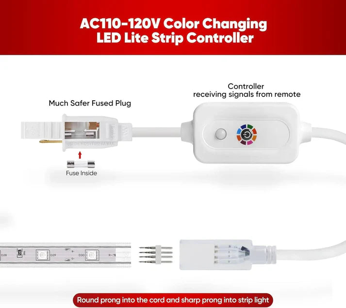 Extra Controller Kit for 110V 7x13mm RGB LED Strip Lights