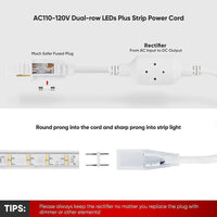 110V Extra Power Cord Pack for 7x17mm Double Row Plus LED Strip