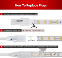 110V Extra Power Cord Pack for 7x17mm Double Row Plus LED Strip
