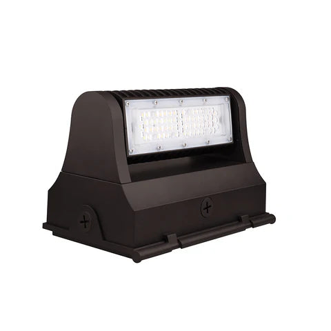 LED Rotatable Wall Pack – Adjustable 30W-40W-60W - 3,900-7,800 Lumens - 5000K Daylight - 100-277V - IP65 Waterproof - UL & DLC Listed - Bronze Housing - Lumens Depot