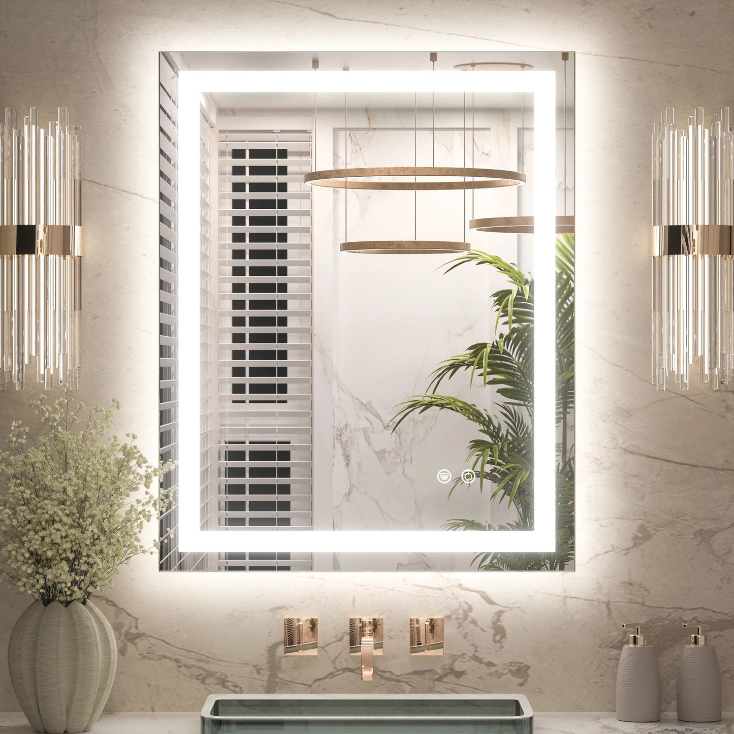 24x48 Frontlit & Backlit LED Bathroom Mirror with 3 Color Temps - Lumens Depot
