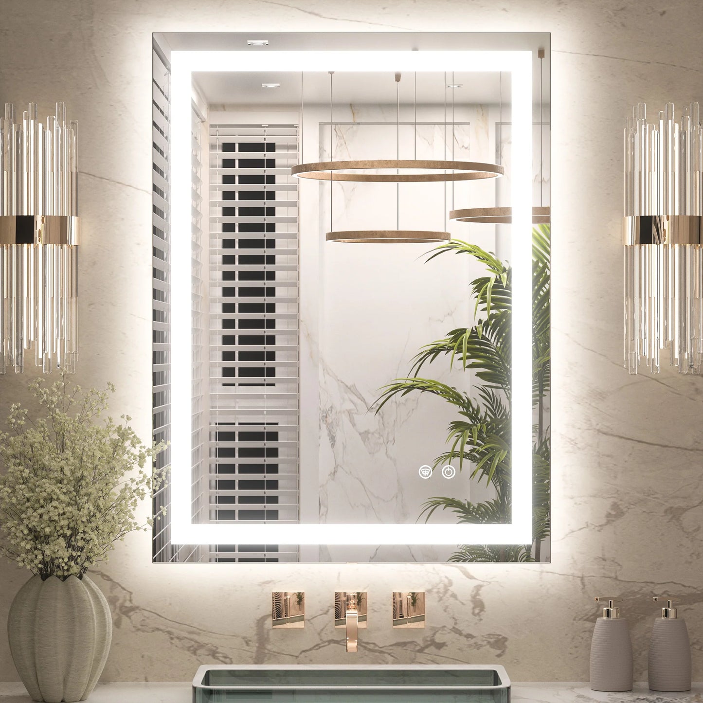 24x48 Frontlit & Backlit LED Bathroom Mirror with 3 Color Temps - Lumens Depot