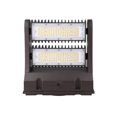 LED Rotatable Wall Pack – Adjustable 80W-100W-120W - 10,400-15,600 Lumens - 5000K Daylight - IP65 Waterproof - 100-277V - UL & DLC Listed - Bronze Housing - Lumens Depot