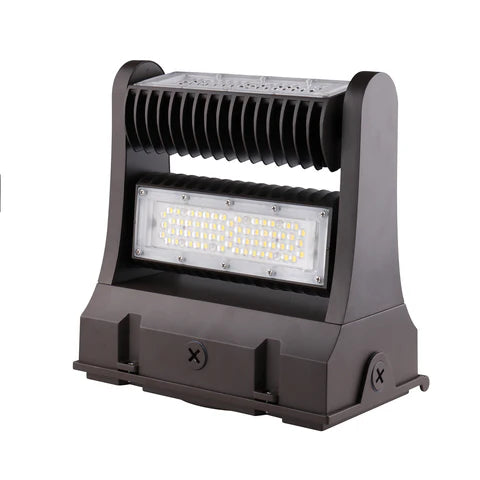 LED Rotatable Wall Pack – Adjustable 80W-100W-120W - 10,400-15,600 Lumens - 5000K Daylight - IP65 Waterproof - 100-277V - UL & DLC Listed - Bronze Housing - Lumens Depot