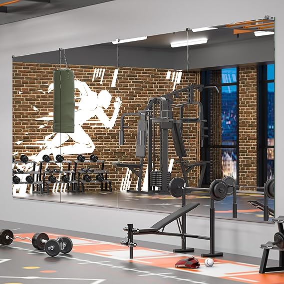 Gym Mirror Set (2 Pieces) – Large Wall-Mounted Mirrors for Home Gym - Fitness Studio - and Commercial Use - Lumens Depot