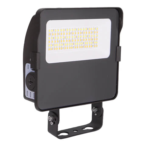 Adjustable Wattage LED Flood Light – 17W/25W/30W - Yoke Mount - Bronze Housing - High Lumen Outdoor Security & Area Lighting - Lumens Depot