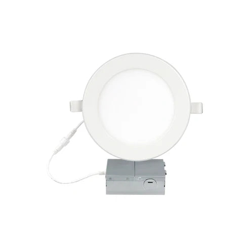 LED Recessed Downlight with Butterfly Clips 6-inch, 12W, 1200 Lumens, 2700K/3000K/3500K/4000K/5000K Adjustable CCT, 120VAC, Triac Dimmable, ETL Listed - Lumens Depot