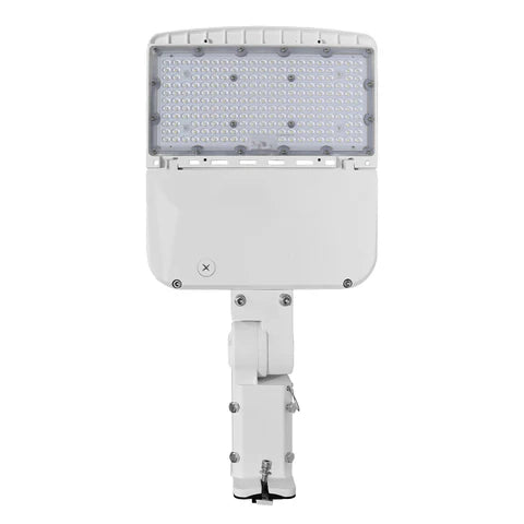 Adjustable LED Area Light - 80W/100W/120W/150W - White Housing - Universal Bracket for Outdoor & Commercial Applications - Lumens Depot