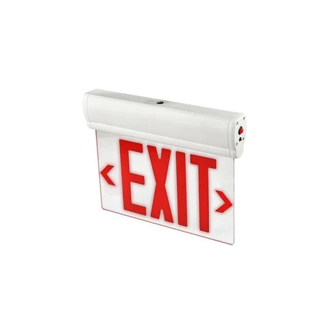 LED Edge-Lit Exit Sign - 1W - Red Letters - 120-277V - Battery Backup - 90-Min Runtime - UL Listed - Lumens Depot
