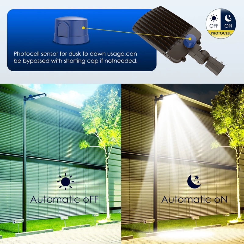 200W LED Parking Lot Light with Photocell-Ready Top Socket & Slip Fitter Mount – Ultra-Bright, Energy-Efficient Outdoor Lighting - Lumens Depot