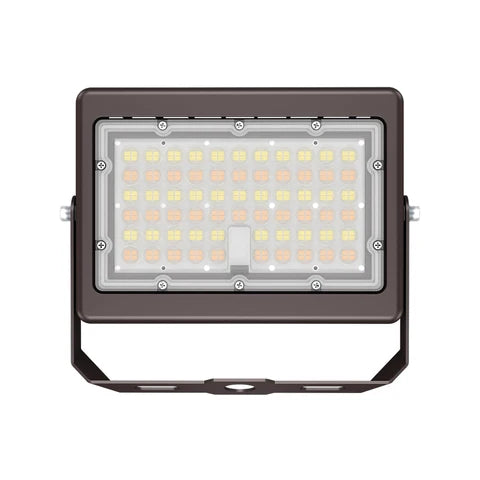 2nd Gen 80W LED Flood Light – U-Shaped Bracket - Bronze Housing – High Lumen Outdoor Security & Area Lighting - Lumens Depot