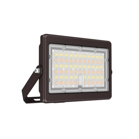 2nd Gen 80W LED Flood Light – U-Shaped Bracket - Bronze Housing – High Lumen Outdoor Security & Area Lighting - Lumens Depot