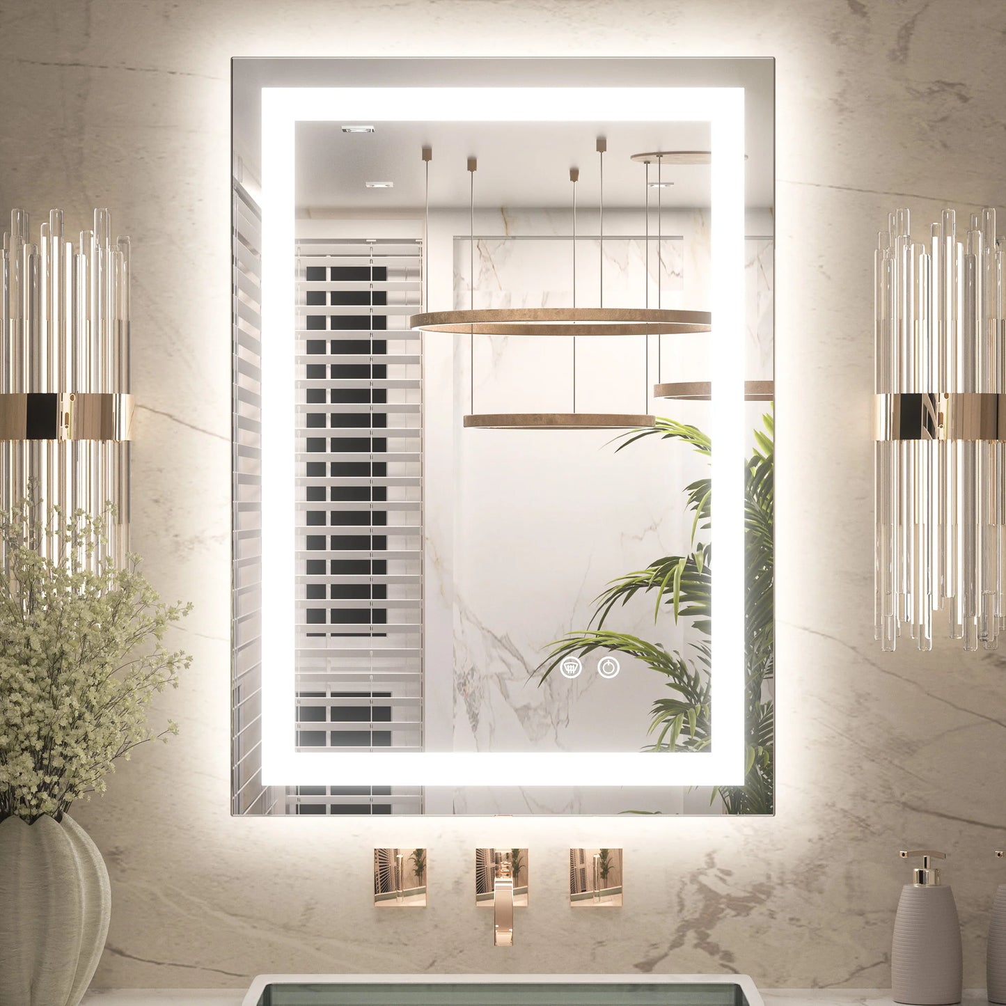 24x48 Frontlit & Backlit LED Bathroom Mirror with 3 Color Temps - Lumens Depot