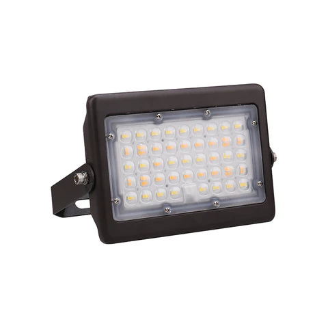 2nd Gen 50W LED Flood Light – U-Shaped Bracket - Bronze Housing – High Lumen Outdoor Security & Area Lighting - Lumens Depot