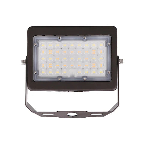 2nd Gen 50W LED Flood Light – U-Shaped Bracket - Bronze Housing – High Lumen Outdoor Security & Area Lighting - Lumens Depot