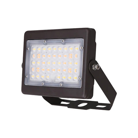 2nd Gen 50W LED Flood Light – U-Shaped Bracket - Bronze Housing – High Lumen Outdoor Security & Area Lighting - Lumens Depot
