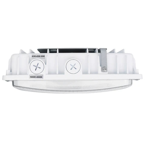 LED Parking Garage Light - 30W/45W/63W Adjustable - 8,505 Lumens - CCT Selectable 4000K/5000K - IP65 Rated - UL & DLC Listed - 120-277V - White Housing - Lumens Depot