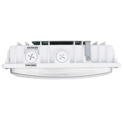 LED Parking Garage Light - 30W/45W/63W Adjustable - 8,505 Lumens - CCT Selectable 4000K/5000K - IP65 Rated - UL & DLC Listed - 120-277V - White Housing - Lumens Depot