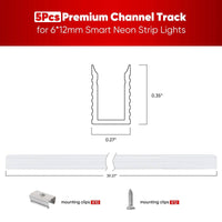 3.3FT Aluminum Channel Track for 12V/24V Silicone Neon LED Strip Lights