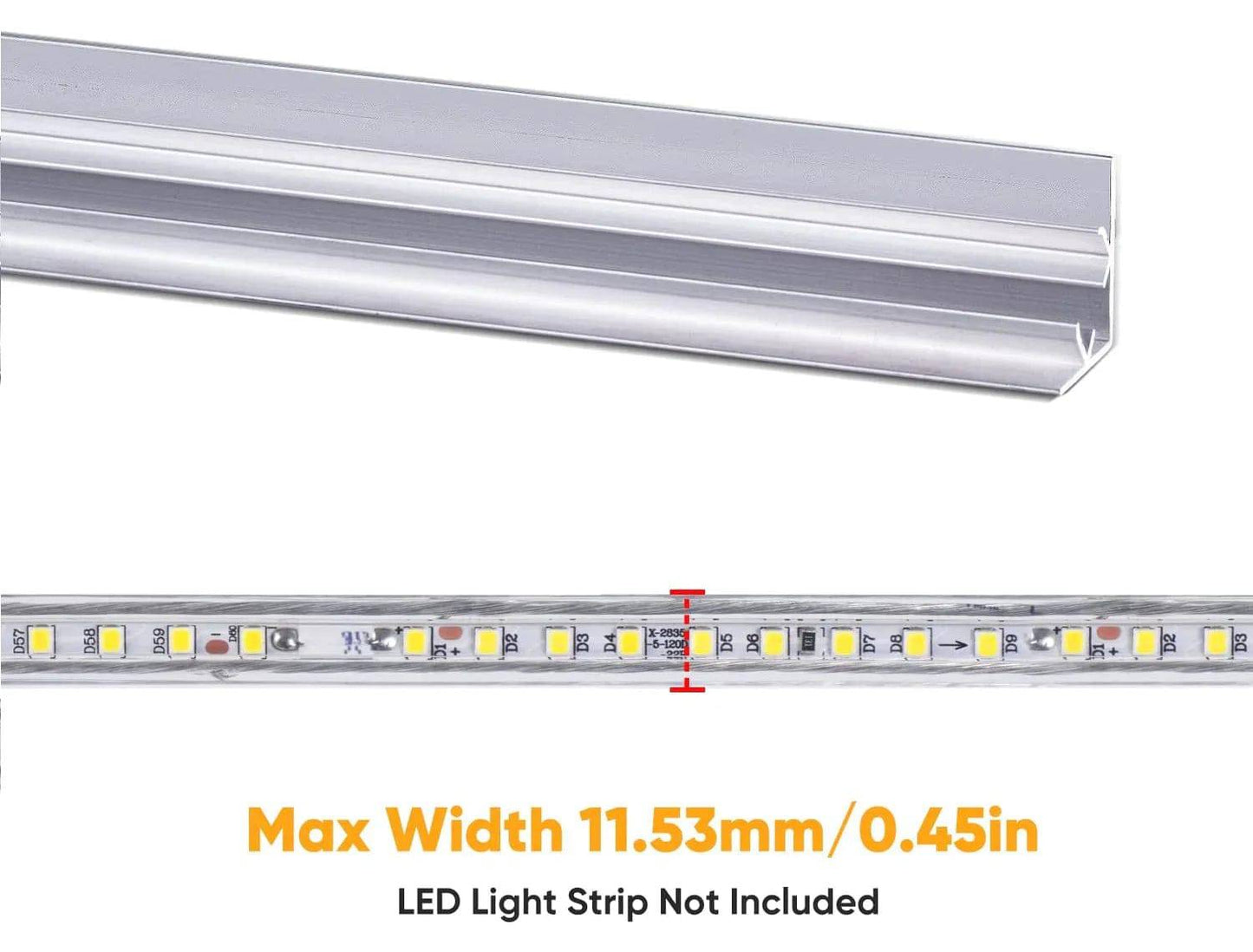 3.3FT Aluminum Track Channel for 110V LED Strip Lights (6x10mm & 7.5x11.5mm) - Lumens Depot