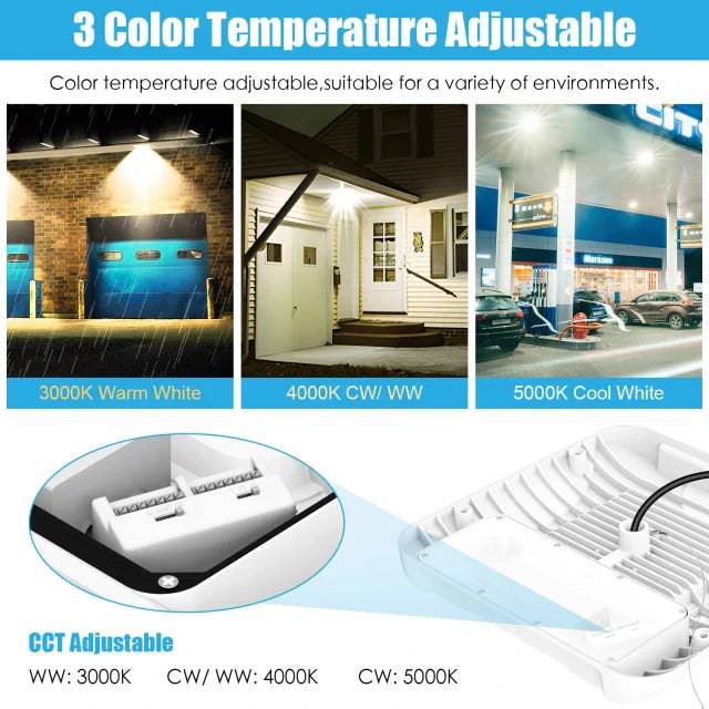 90W/120W/150W Dimmable LED Canopy Light with CCT Selectable 4500K/5000K/5700K - IP65 Rated - Lumens Depot