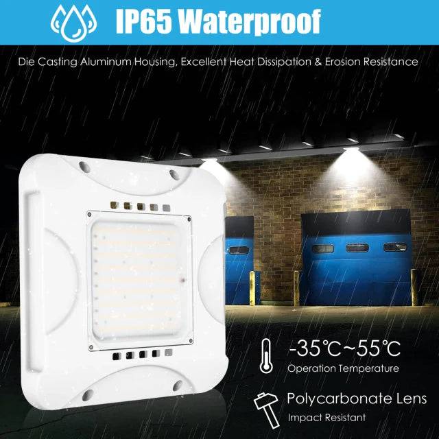 90W/120W/150W Dimmable LED Canopy Light with CCT Selectable 4500K/5000K/5700K - IP65 Rated - Lumens Depot
