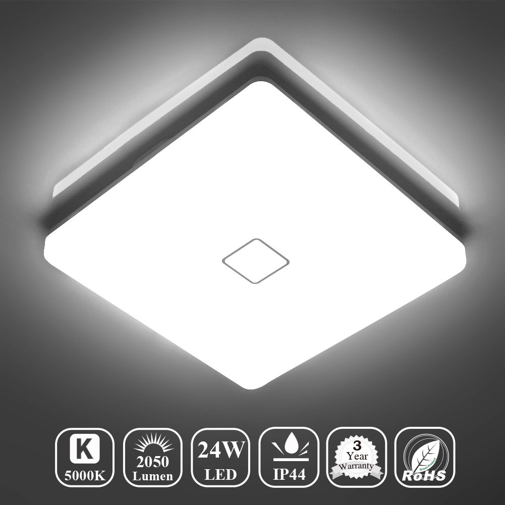 Versatile and Efficient 12.5 Inch Square LED Flush Mount Ceiling Lights - 24W, 2050LM, 5000K, and AC100-277V for Modern and Bright Lighting Solutions - Lumens Depot