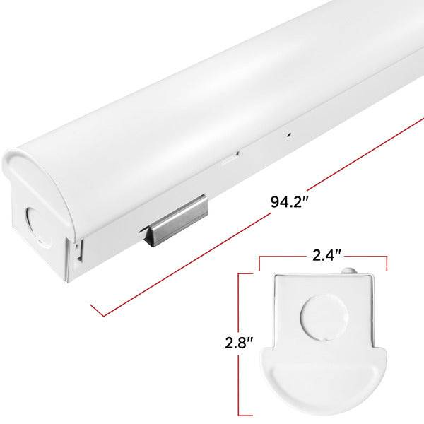 8ft LED Linear Strip Light - 90W Tunable and 11700 Lumens, 3500k/4000k/5000k CCT Adjustable, 0-10V Dimmable- UL &DLC Listed - Lumens Depot