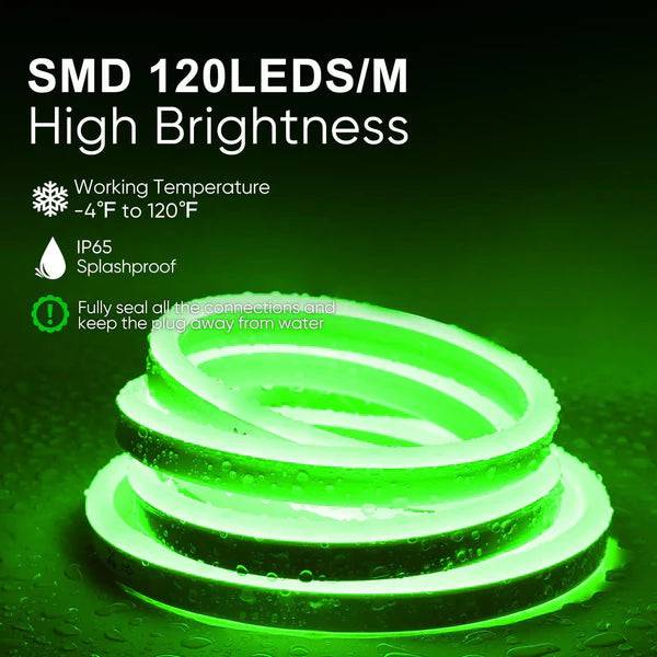 110V Eco Green Neon Rope Light – Energy Efficient, 189 Lumens/M - Lumens Depot