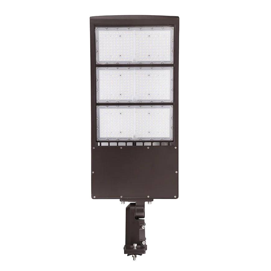 450W Dusk to Dawn | LED Area Light with Photocell | 56,372 Lumens | 5000K | 120V-277V | Universal Bracket | Bronze Housing | IP65 | UL & DLC Certified - Lumens Depot