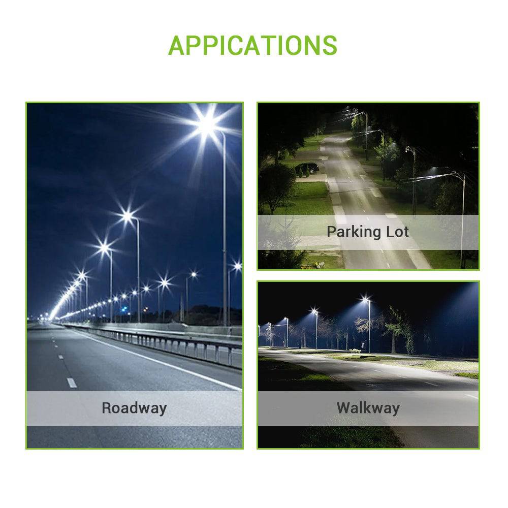 6th Gen Adjustable LED Area Light - 100W/120W/50W - Black Housing & Universal Bracket for Outdoor & Commercial Use - Lumens Depot