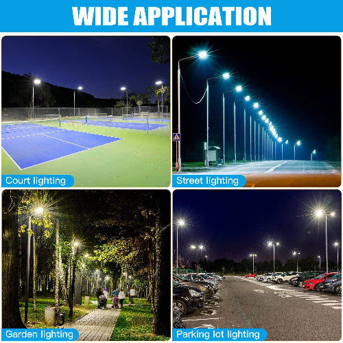 200W LED Shoebox Light 5000K - Built in Dusk To Dawn Sensor - 100-277VAC - 31,348 Lumens - Lumens Depot