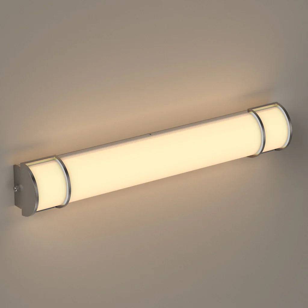 Half Cylinder Bathroom Light Fixtures, CCT Changeable, Dimmable , Brushed Nickel Finish, Bathroom Vanity Lights - Lumens Depot