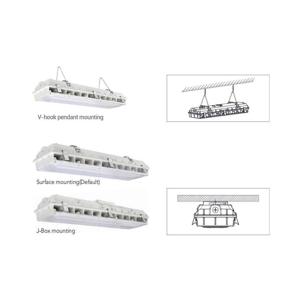 8FT LED Vapor Tight Light, 65-90W, 3CCT, 120-277V, 130LM/W, Dimmable, UL/DLC Listed - Lumens Depot