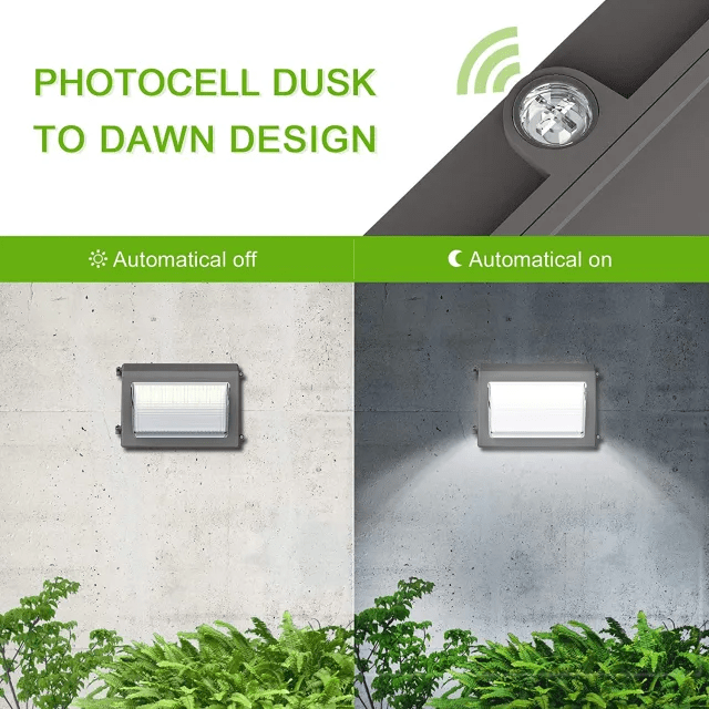 120W LED Wall Pack Light, Selectable Wattage (80W/100W/120W) & CCT (3000K/4000K/5000K), 100-277V with Photocell, IP65 LED Outdoor Wall Lights - ETL & DLC Listed - Lumens Depot
