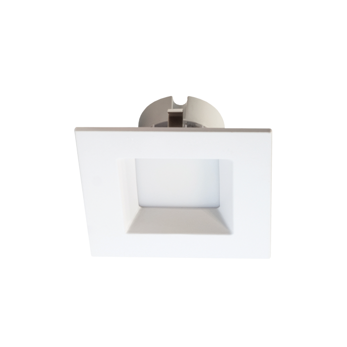 4-Inch Square LED Recessed Light, 5CCT Selectable (2700K-5000K), 750 Lumens, 11W, Dimmable, White Trim, Wet Rated, ETL, Energy Star, T24 Certified - Lumens Depot