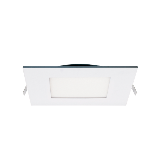 6-Inch Square LED Recessed Light, 5CCT (2700K-5000K), 1100 Lumens, 10W, Dimmable, Wet Rated, White Trim, ETL & Energy Star Certified - Lumens Depot